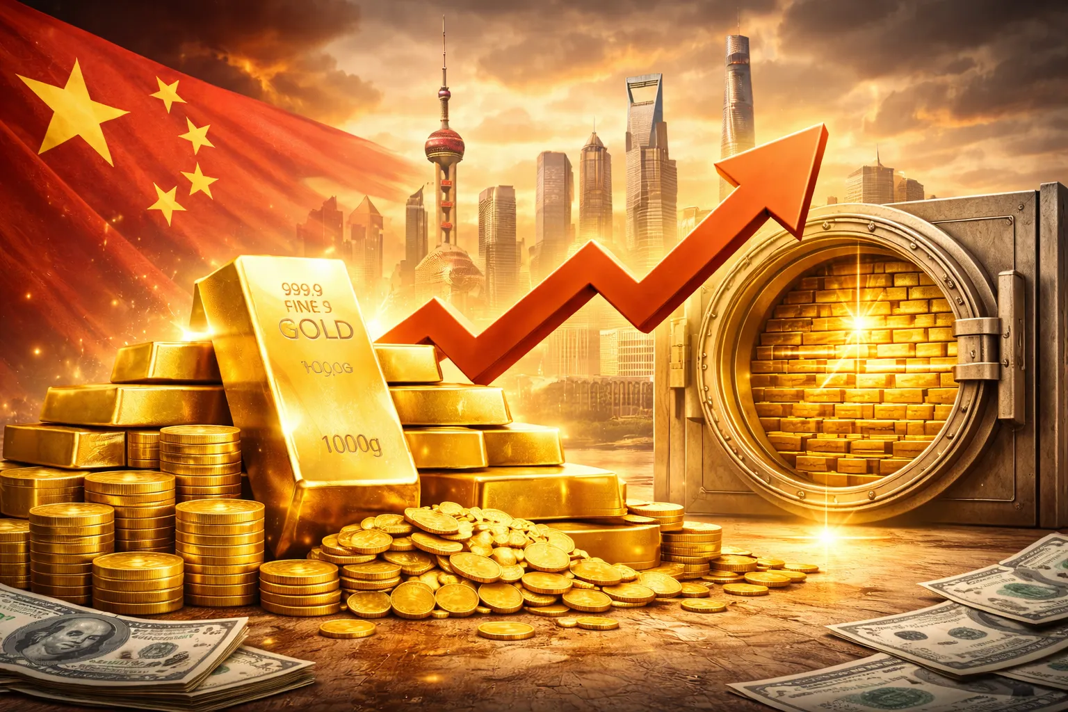 مشتريات الصين من الذهب ترتفع في فبراير مع استمرار زيادة الاحتياطيات